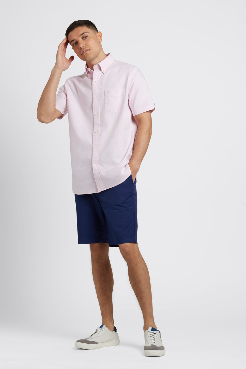 Ben Sherman Short Sleeve Brighton Oxford Organic Shirts Pink | HZBLRW-910