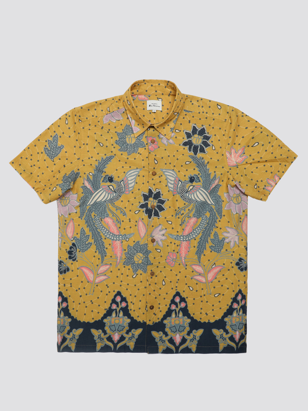 Ben Sherman Signature Abstract Botanical Print Shirts Yellow | PSGBDR-612