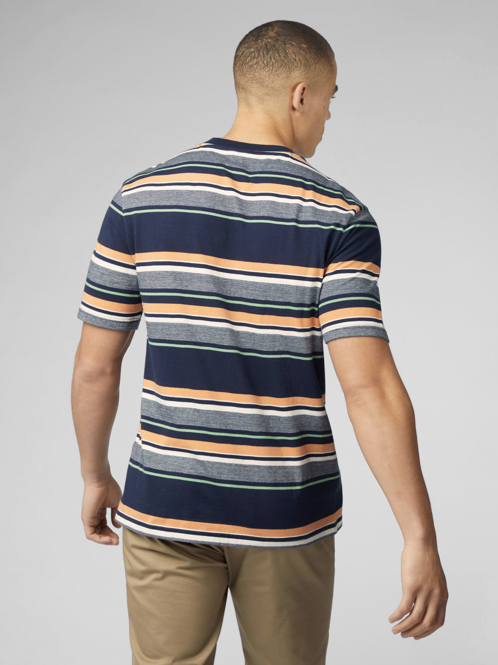 Ben Sherman Signature Engineered Stripe T-Shirt Navy | THUDIC-651