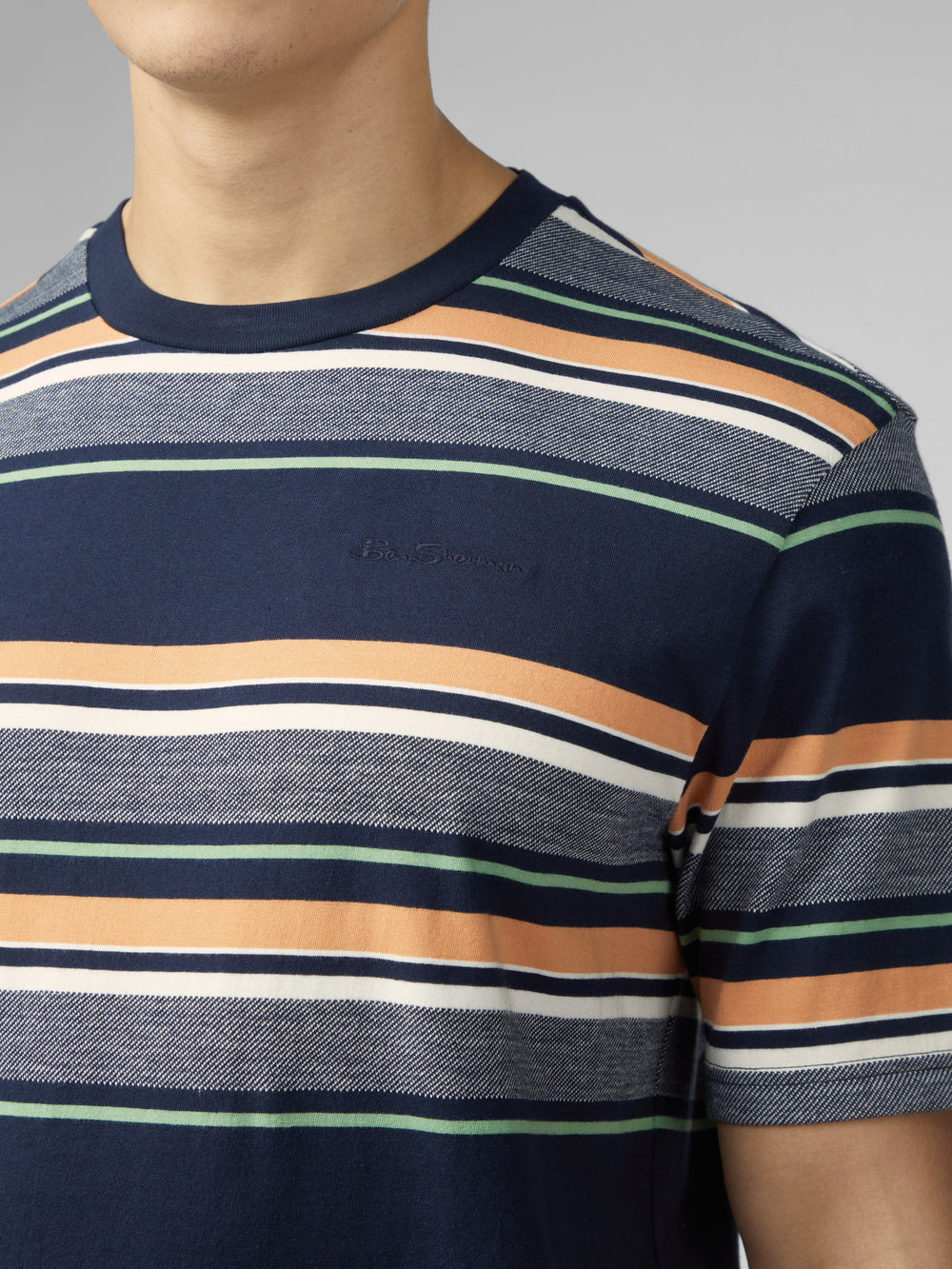 Ben Sherman Signature Engineered Stripe T-Shirt Navy | THUDIC-651