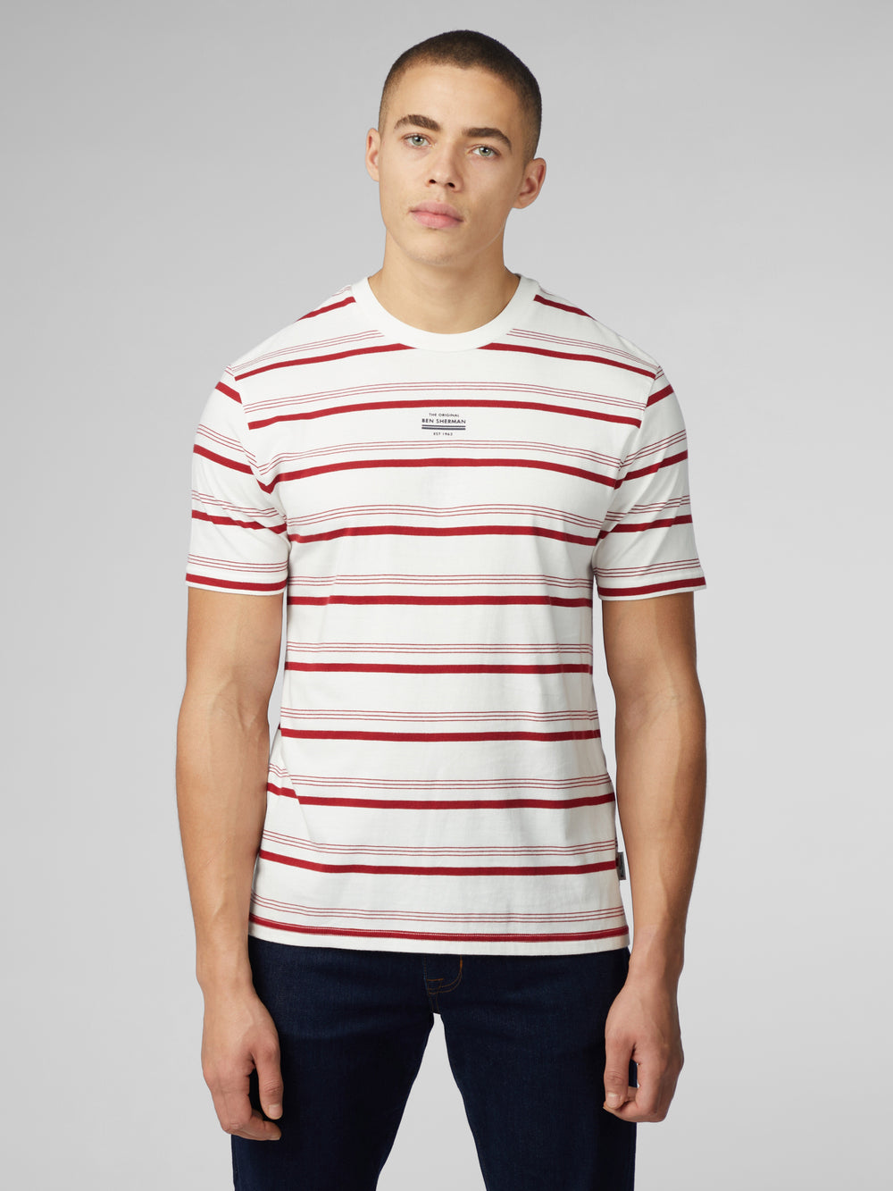 Ben Sherman Signature Fine Stripe T-Shirt White | GVZELO-703