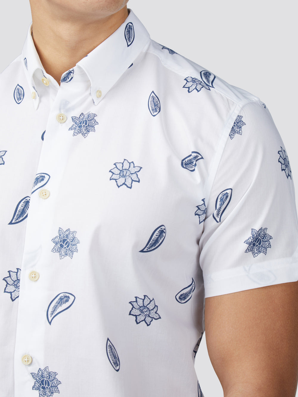 Ben Sherman Signature Floral Shirts White | XVMKFG-328