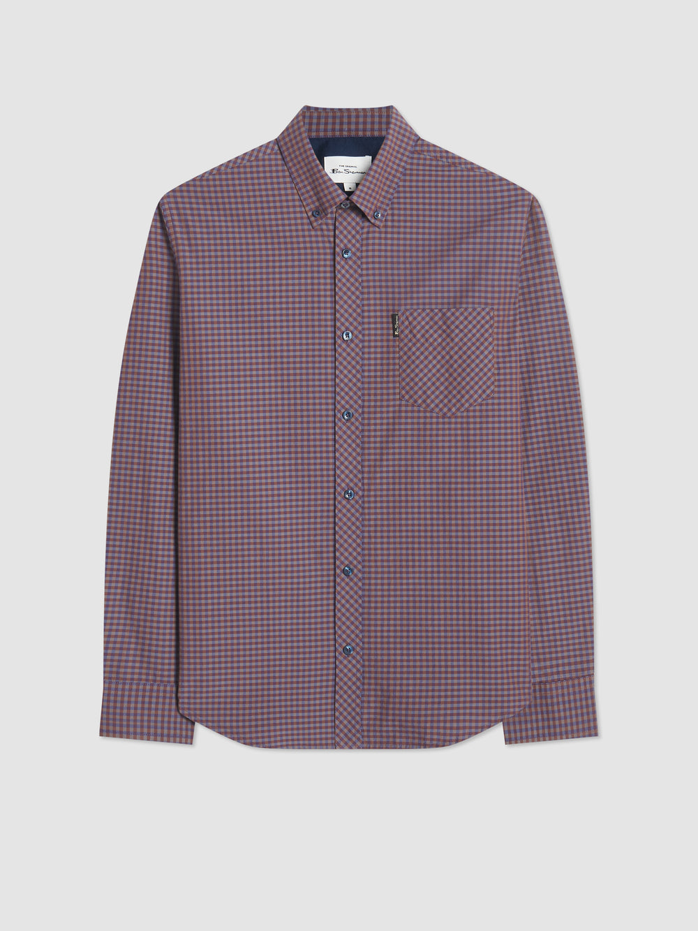 Ben Sherman Signature Gingham Long-Sleeve Shirts Purple | TPBADF-492