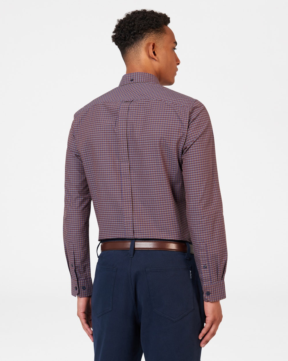 Ben Sherman Signature Gingham Long-Sleeve Shirts Purple | TPBADF-492