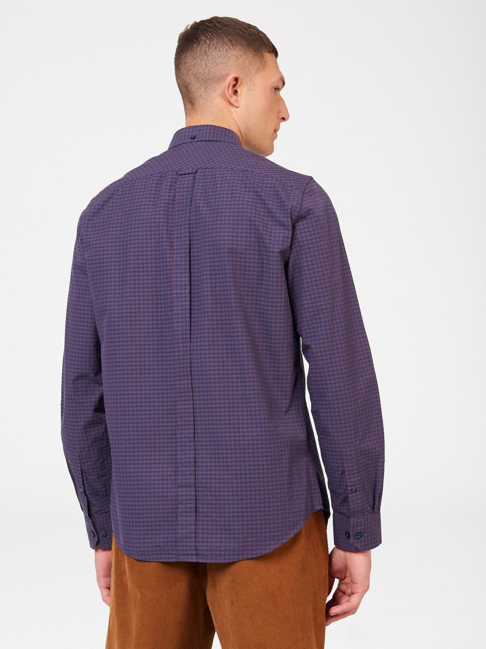 Ben Sherman Signature Gingham Long-Sleeve Shirts Purple | AIHMRU-650