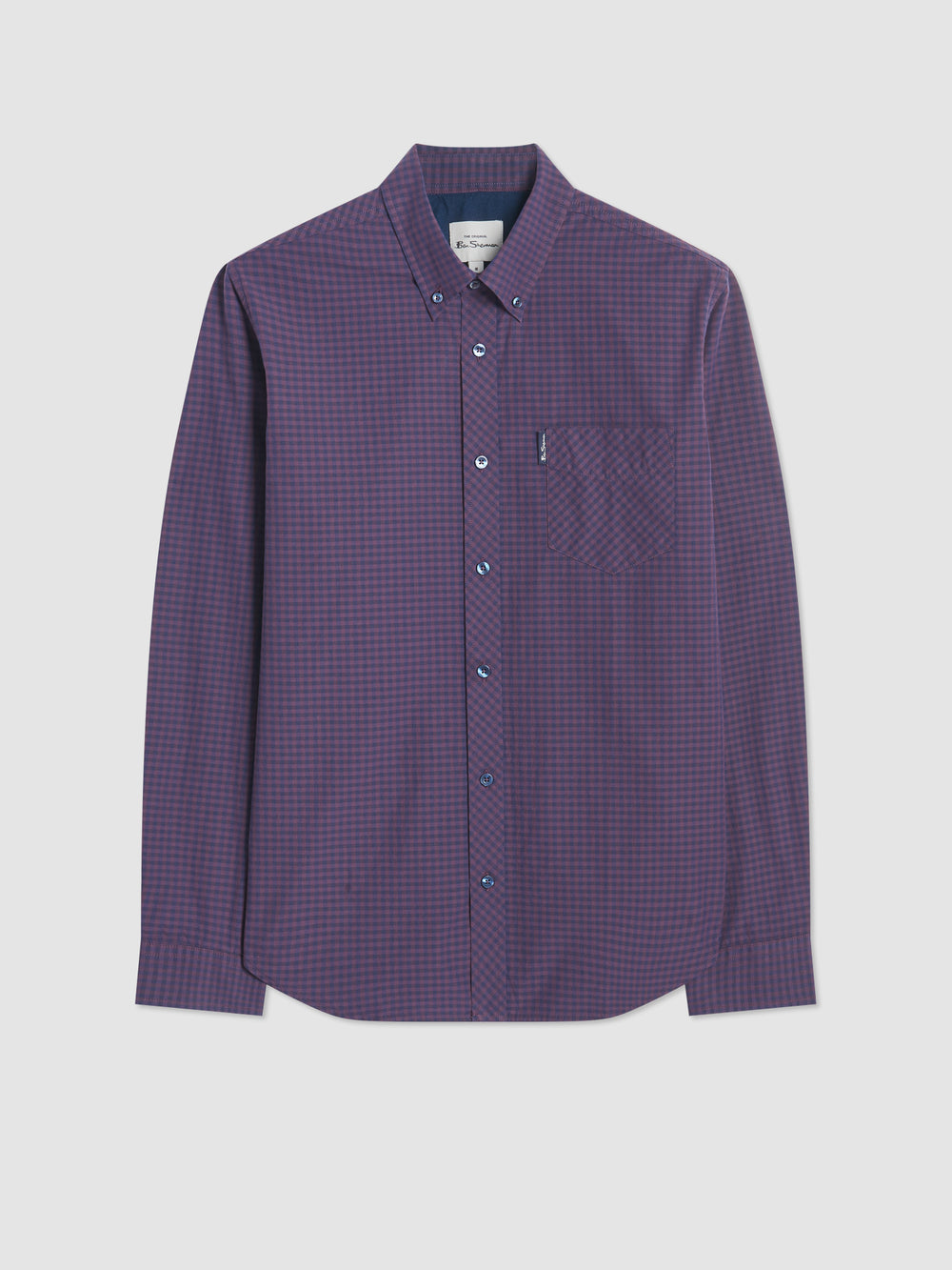 Ben Sherman Signature Gingham Long-Sleeve Shirts Purple | AIHMRU-650