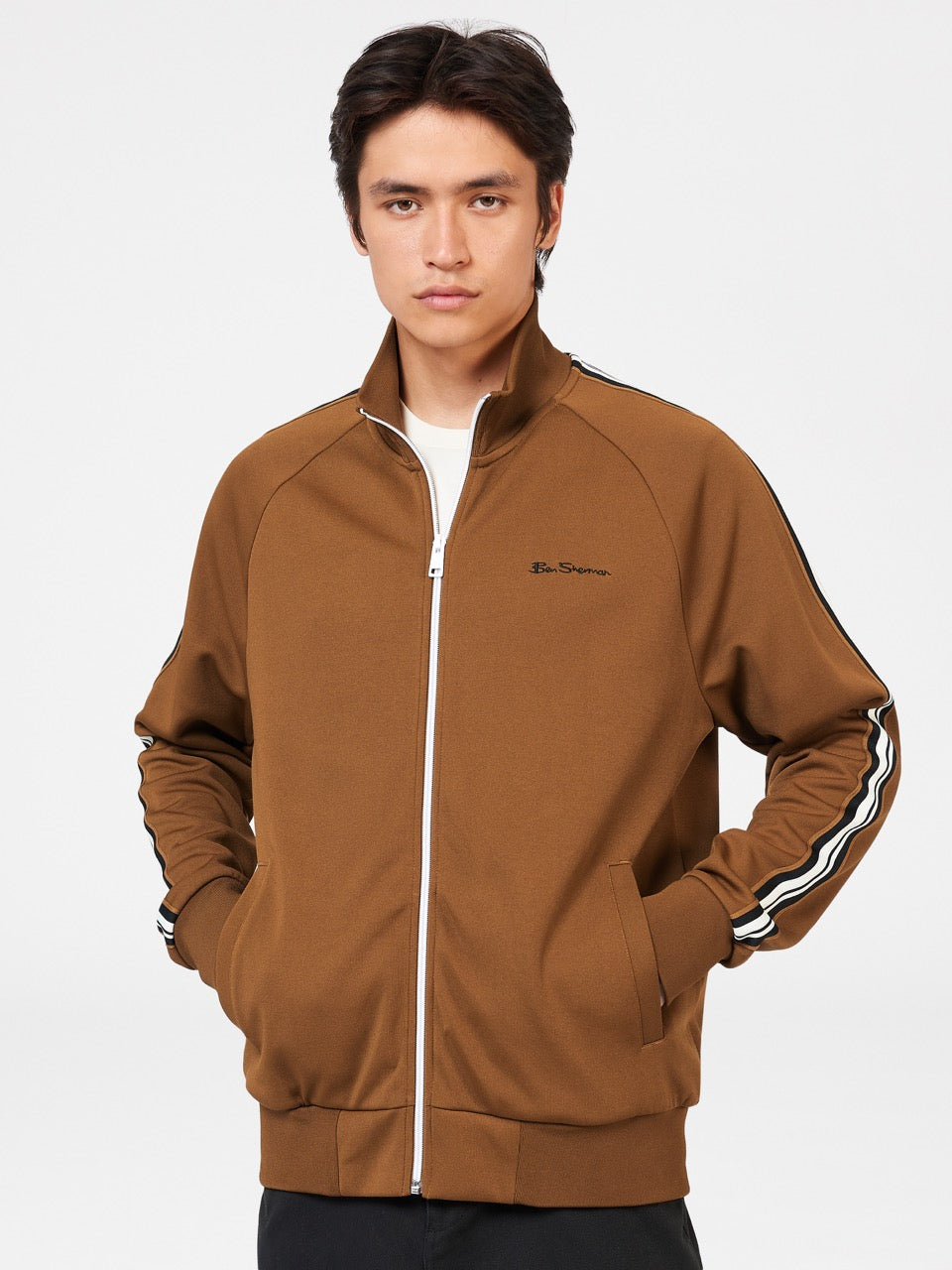 Ben Sherman Signature House Taped Track Jackets Brown | JWIMRV-810