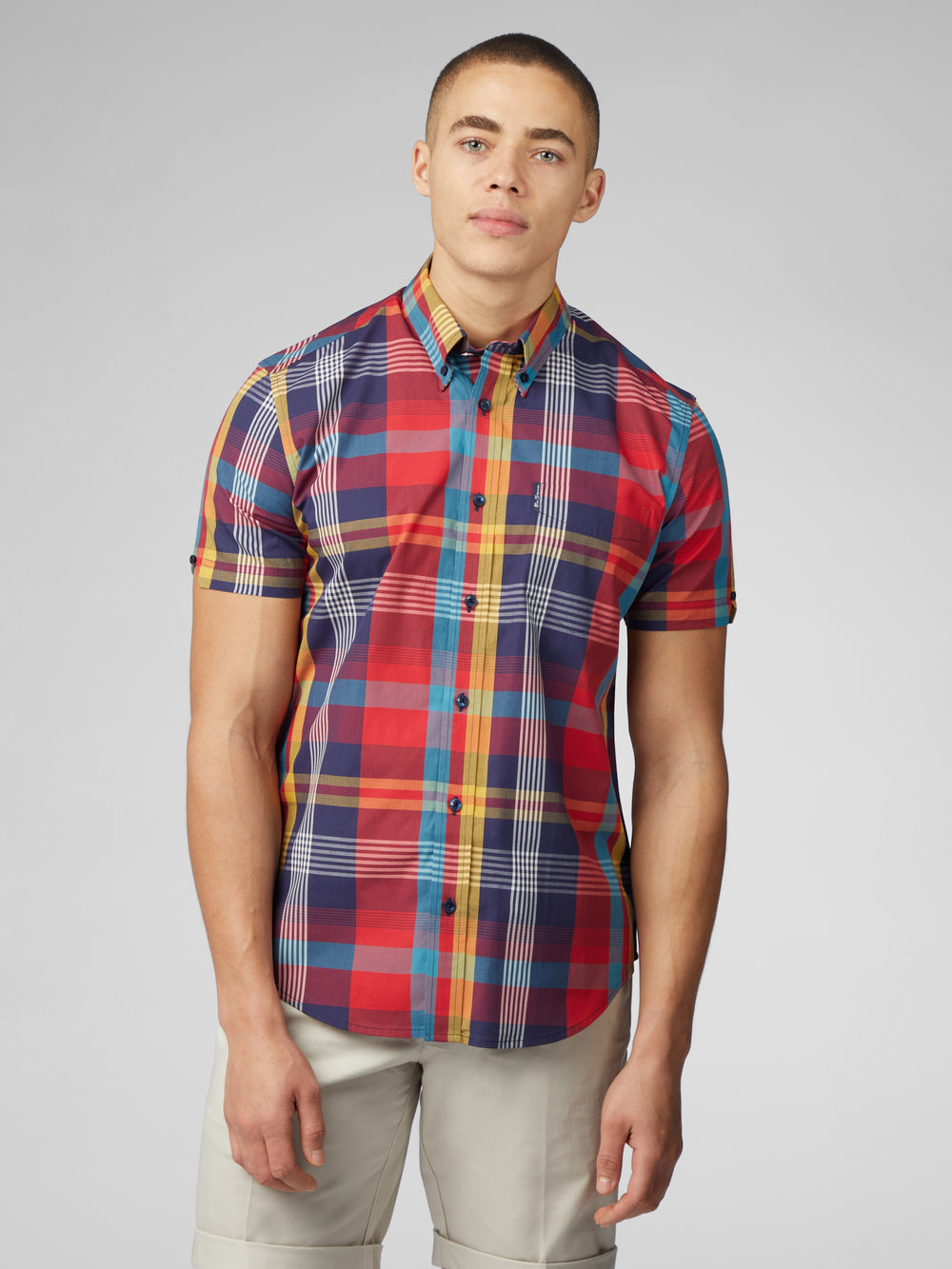 Ben Sherman Signature Large Madras Check Shirts Red | CVSKGD-730