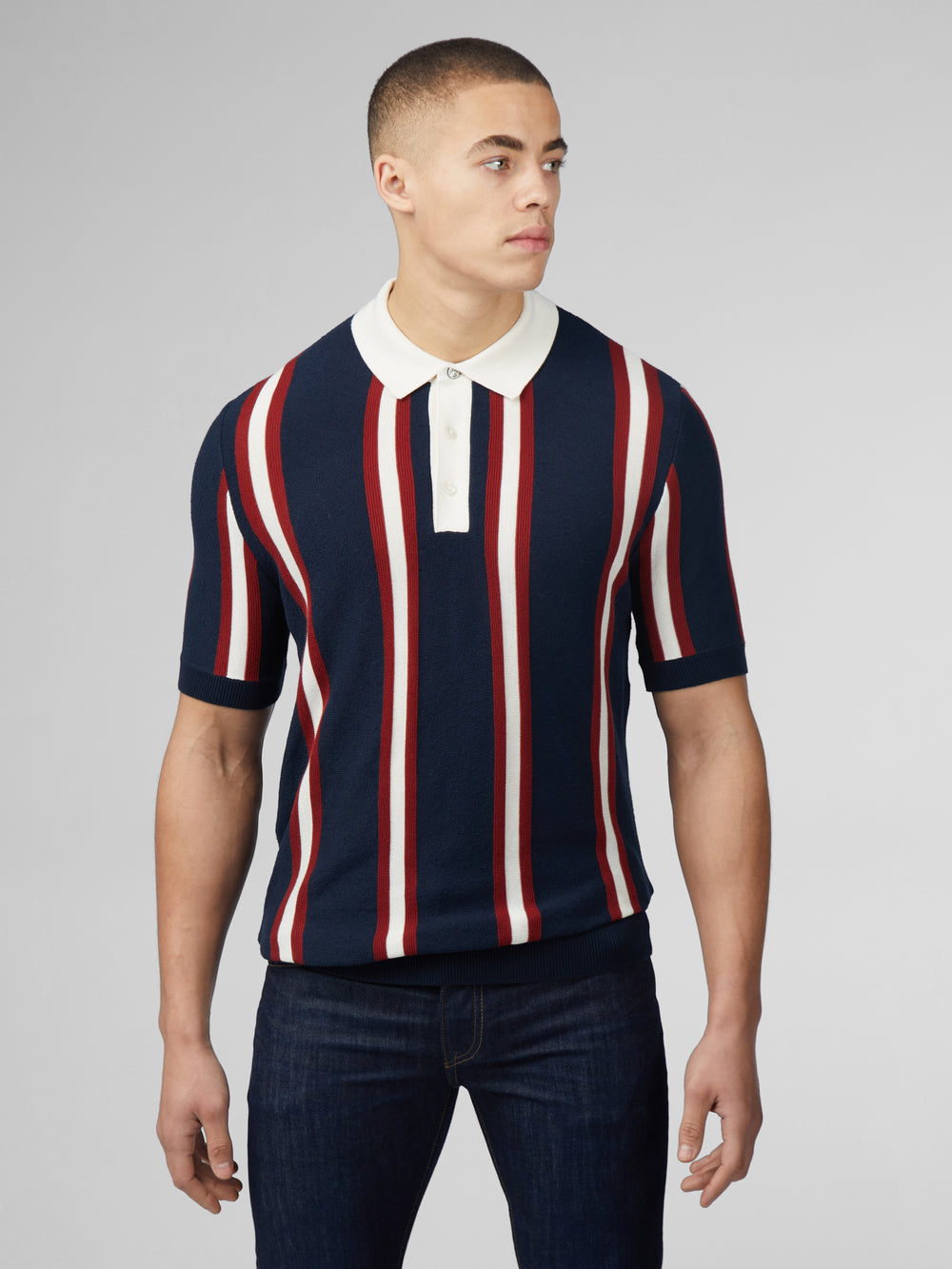 Ben Sherman Signature Mod Rugby Knitwear Navy | BUNMIJ-174