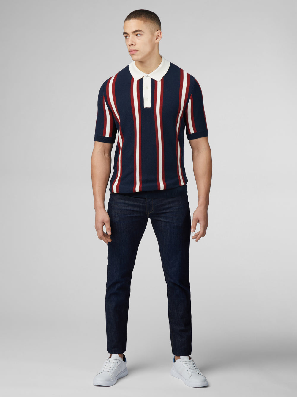 Ben Sherman Signature Mod Rugby Knitwear Navy | BUNMIJ-174