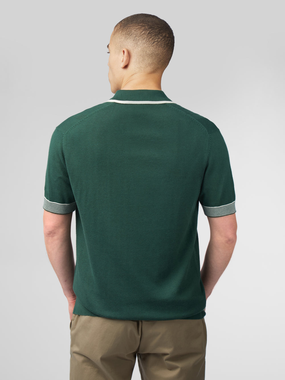 Ben Sherman Signature Open Neck Polo Knitwear Green | XQCSKO-381