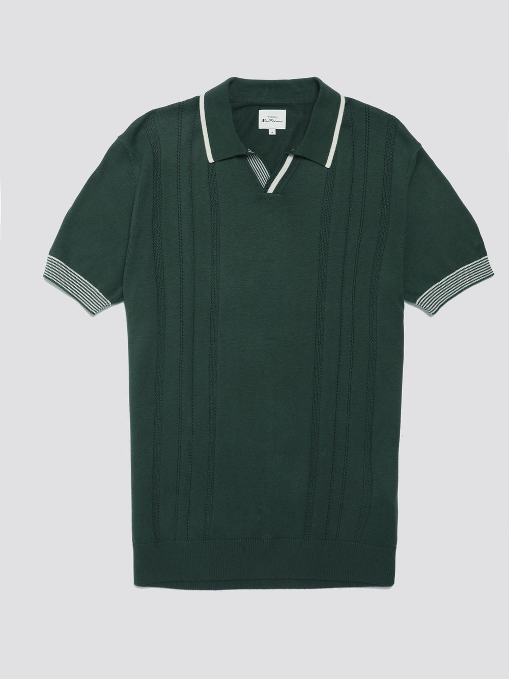 Ben Sherman Signature Open Neck Polo Knitwear Green | XQCSKO-381