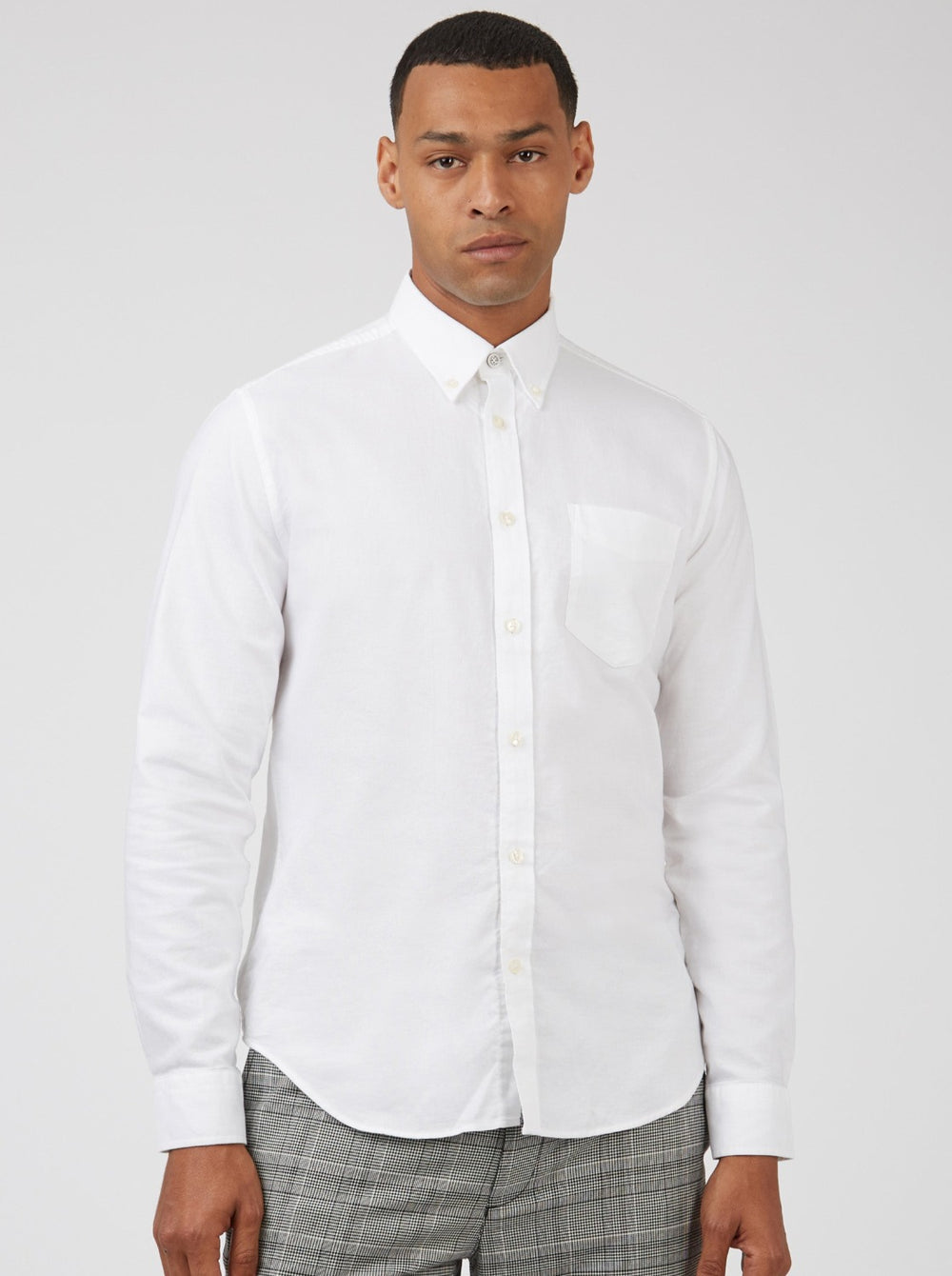 Ben Sherman Signature Organic Long-Sleeve Oxford Shirts White | NBZMJE-483