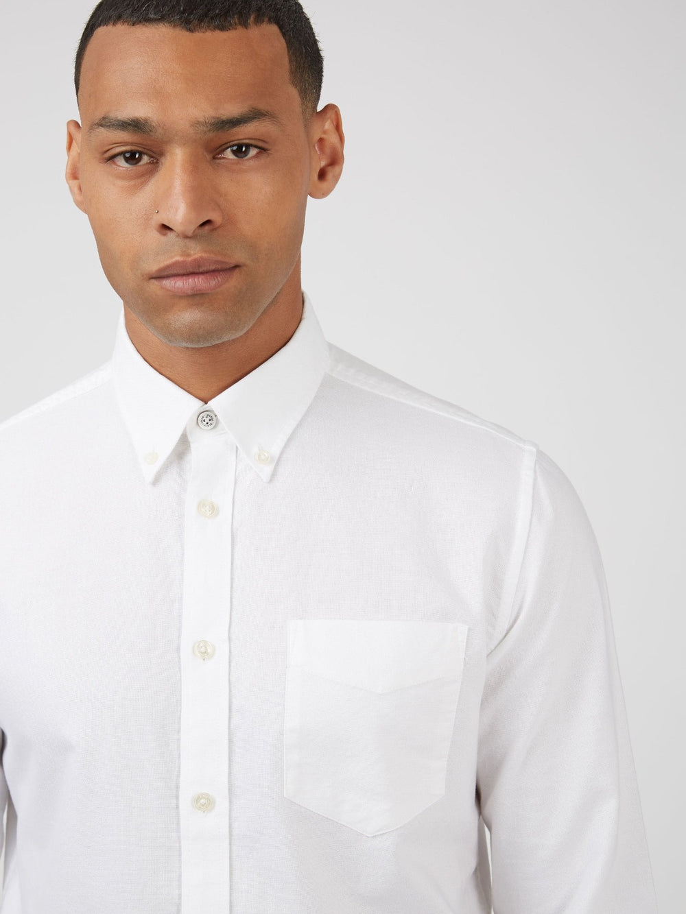 Ben Sherman Signature Organic Long-Sleeve Oxford Shirts White | NBZMJE-483