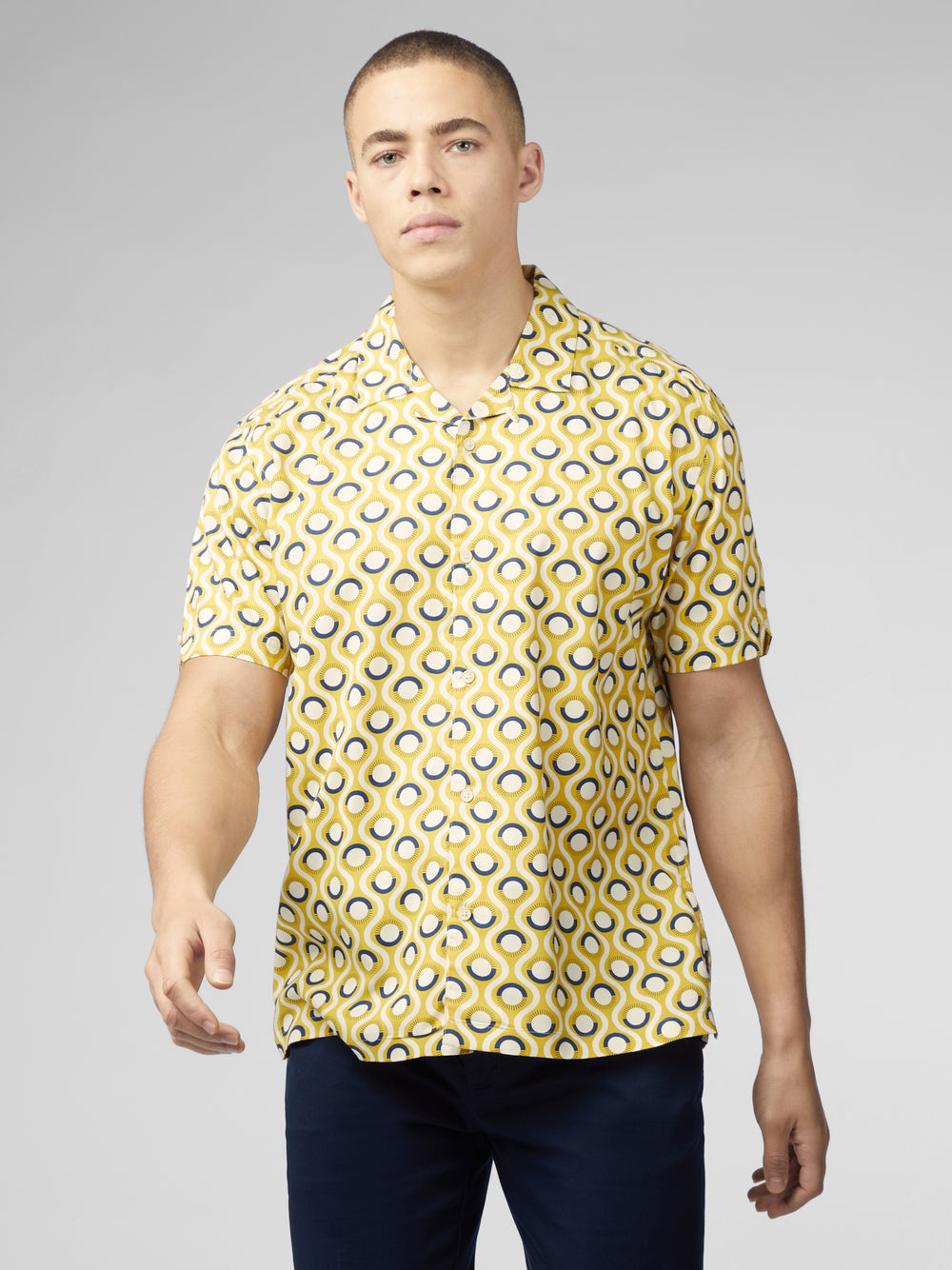 Ben Sherman Signature Retro Geo Shirts Yellow | YFWEGV-053