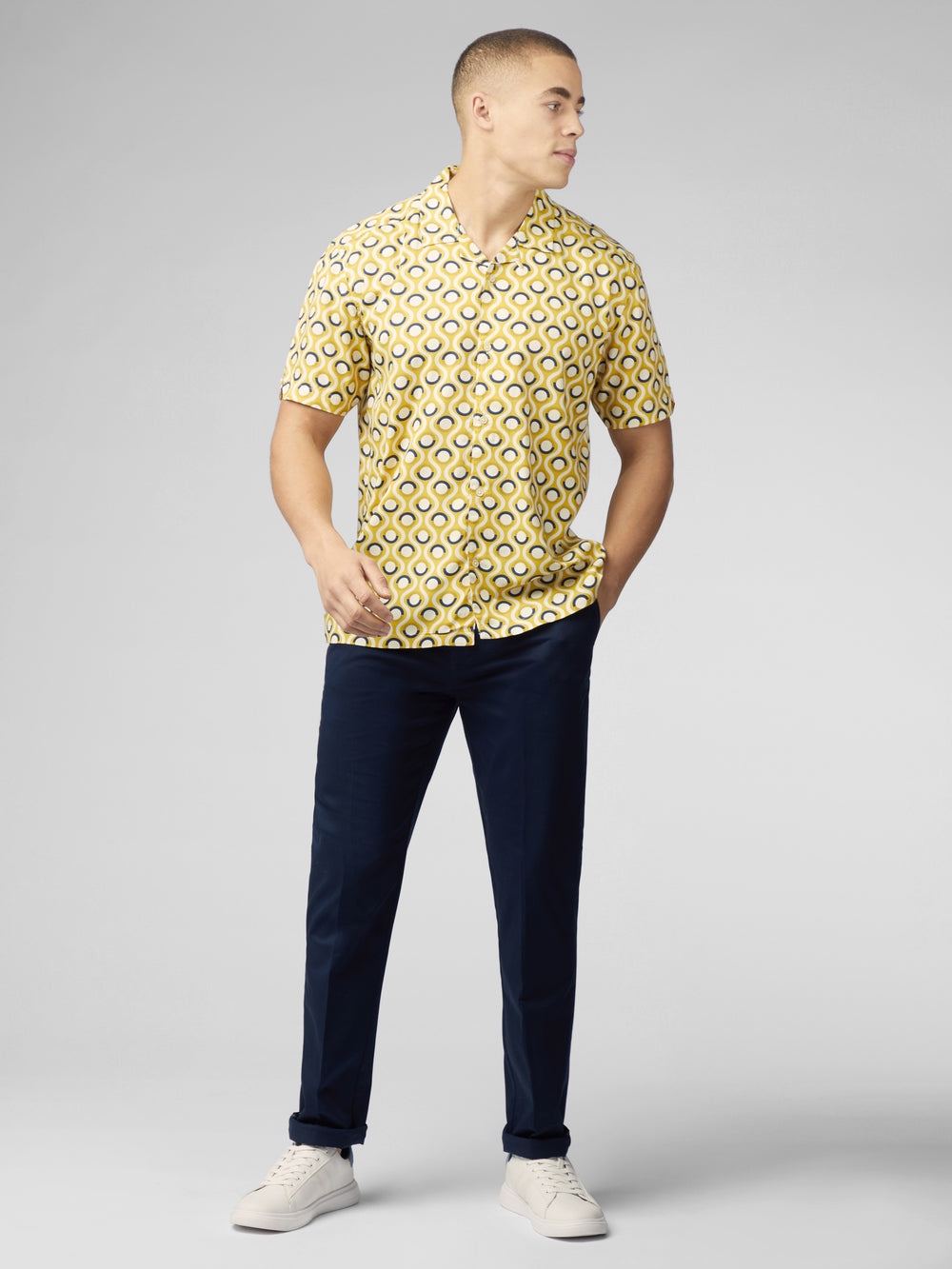 Ben Sherman Signature Retro Geo Shirts Yellow | YFWEGV-053