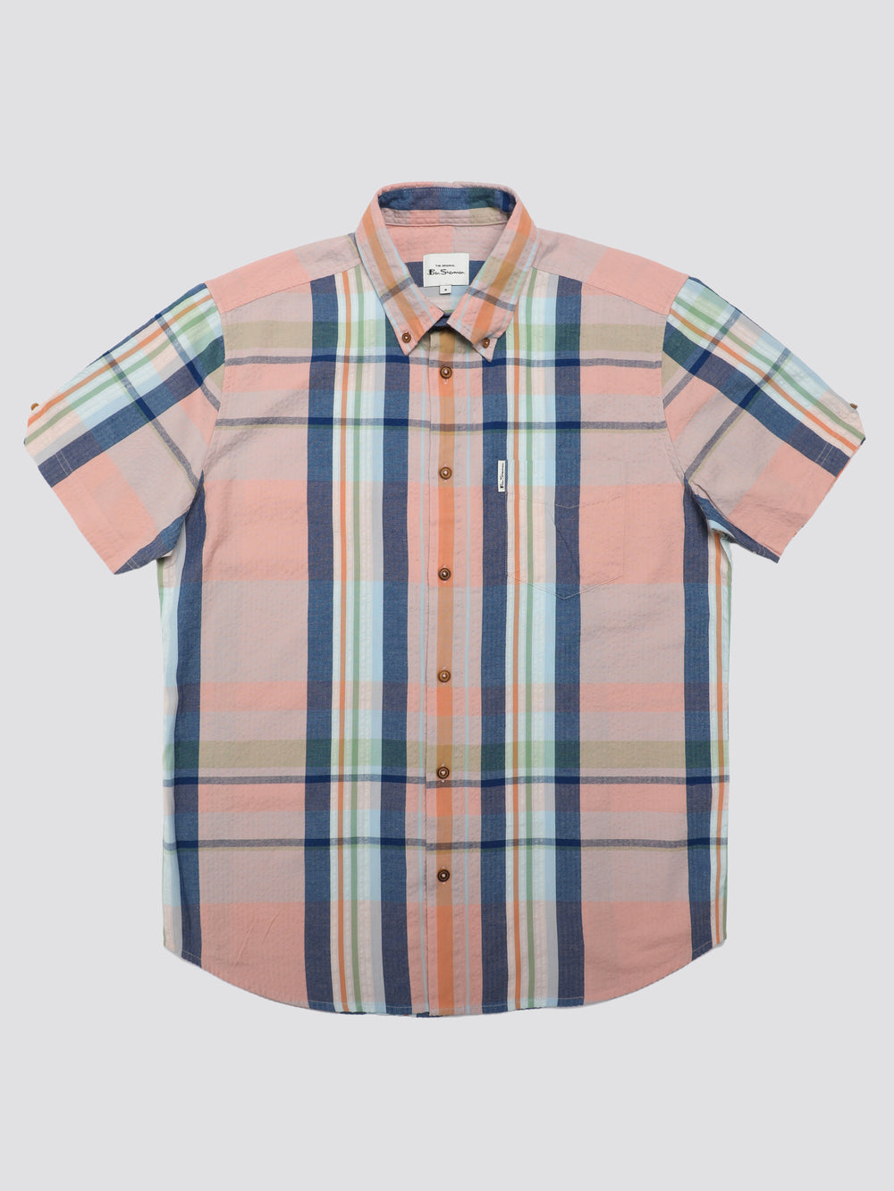 Ben Sherman Signature Seersucker Check Shirts Pink | HFWZTE-316