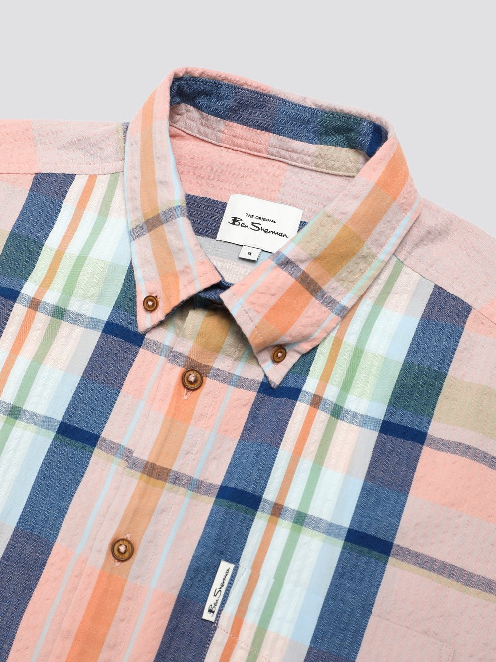 Ben Sherman Signature Seersucker Check Shirts Pink | HFWZTE-316