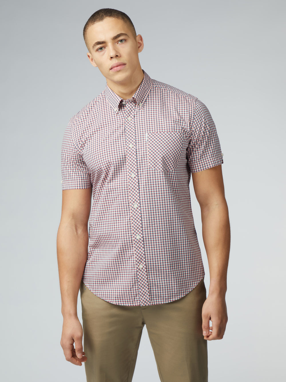 Ben Sherman Signature Short Sleeve Gingham Shirts Red / White | MVDOIB-741