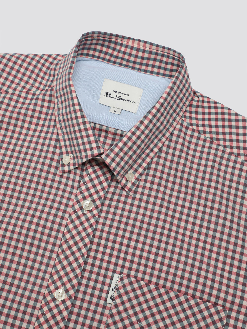 Ben Sherman Signature Short Sleeve Gingham Shirts Red / White | MVDOIB-741