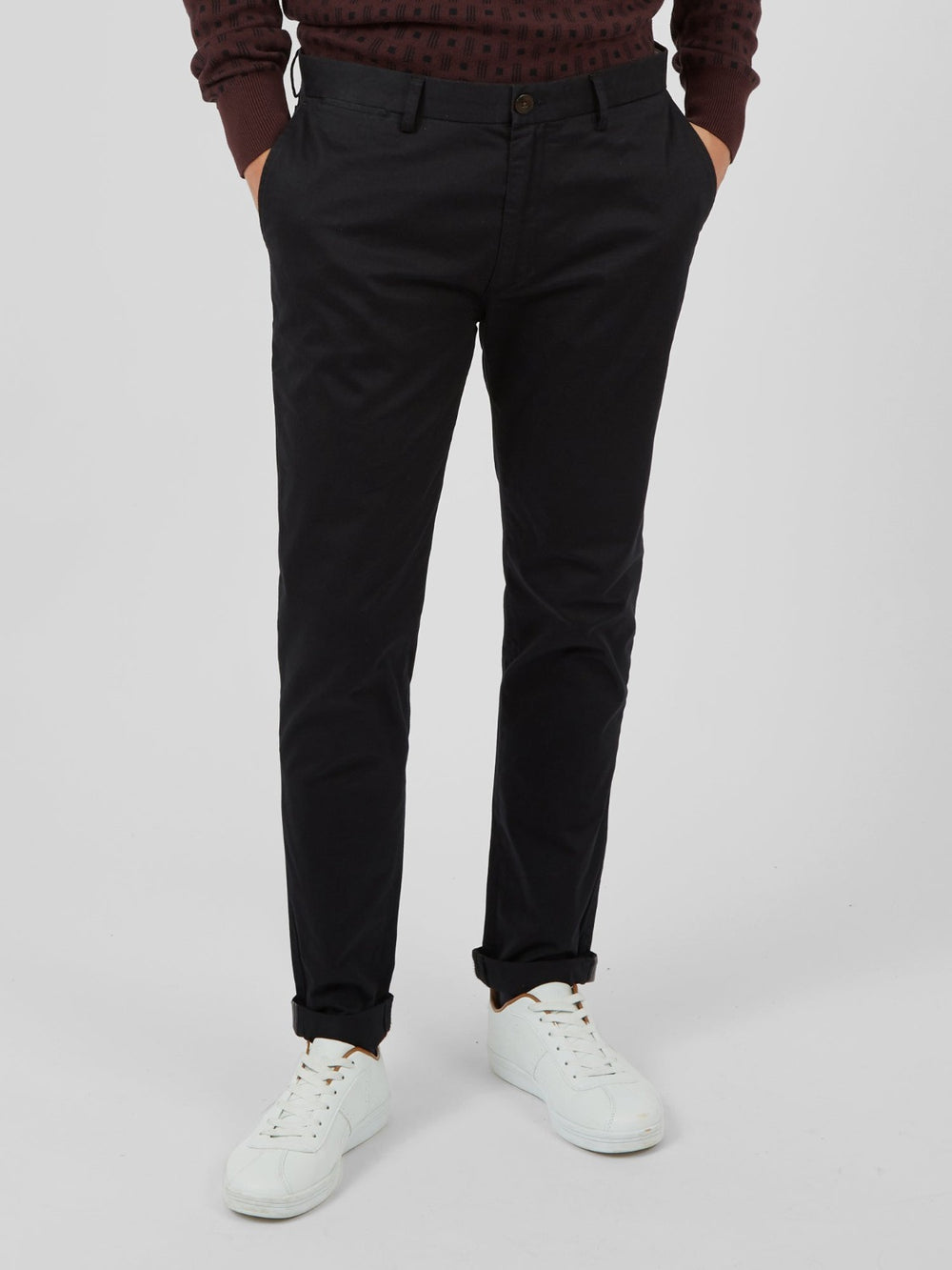 Ben Sherman Signature Skinny Stretch Chino Pants Black | EQBSAF-198