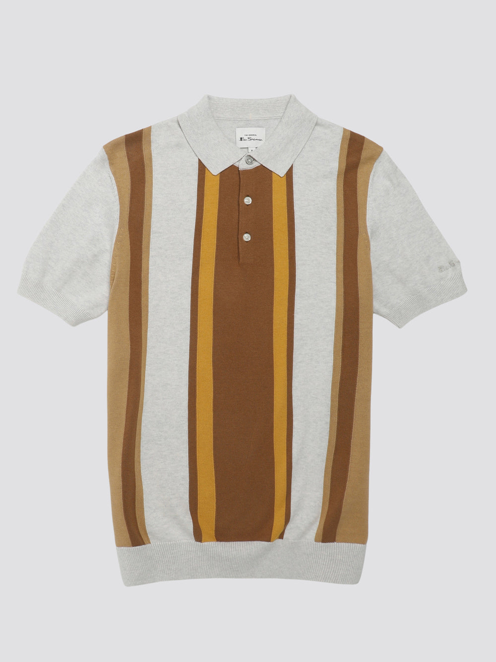 Ben Sherman Signature Vertical Stripe Polo Knitwear White | WHAPCV-615