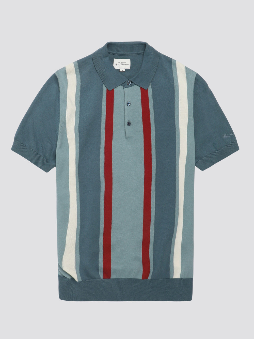 Ben Sherman Signature Vertical Stripe Polo Knitwear Turquoise | MCQLIX-769