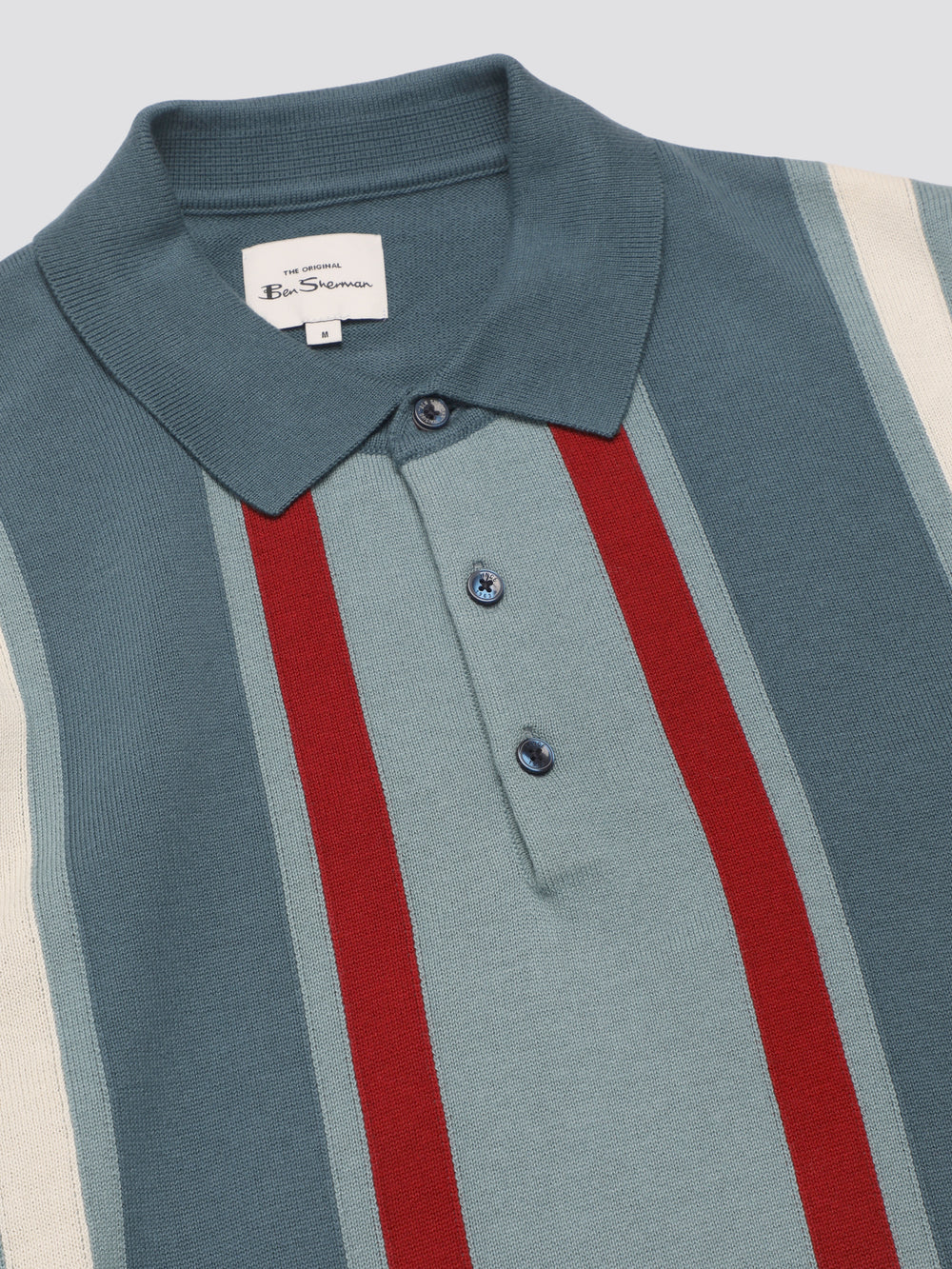 Ben Sherman Signature Vertical Stripe Polo Knitwear Turquoise | MCQLIX-769