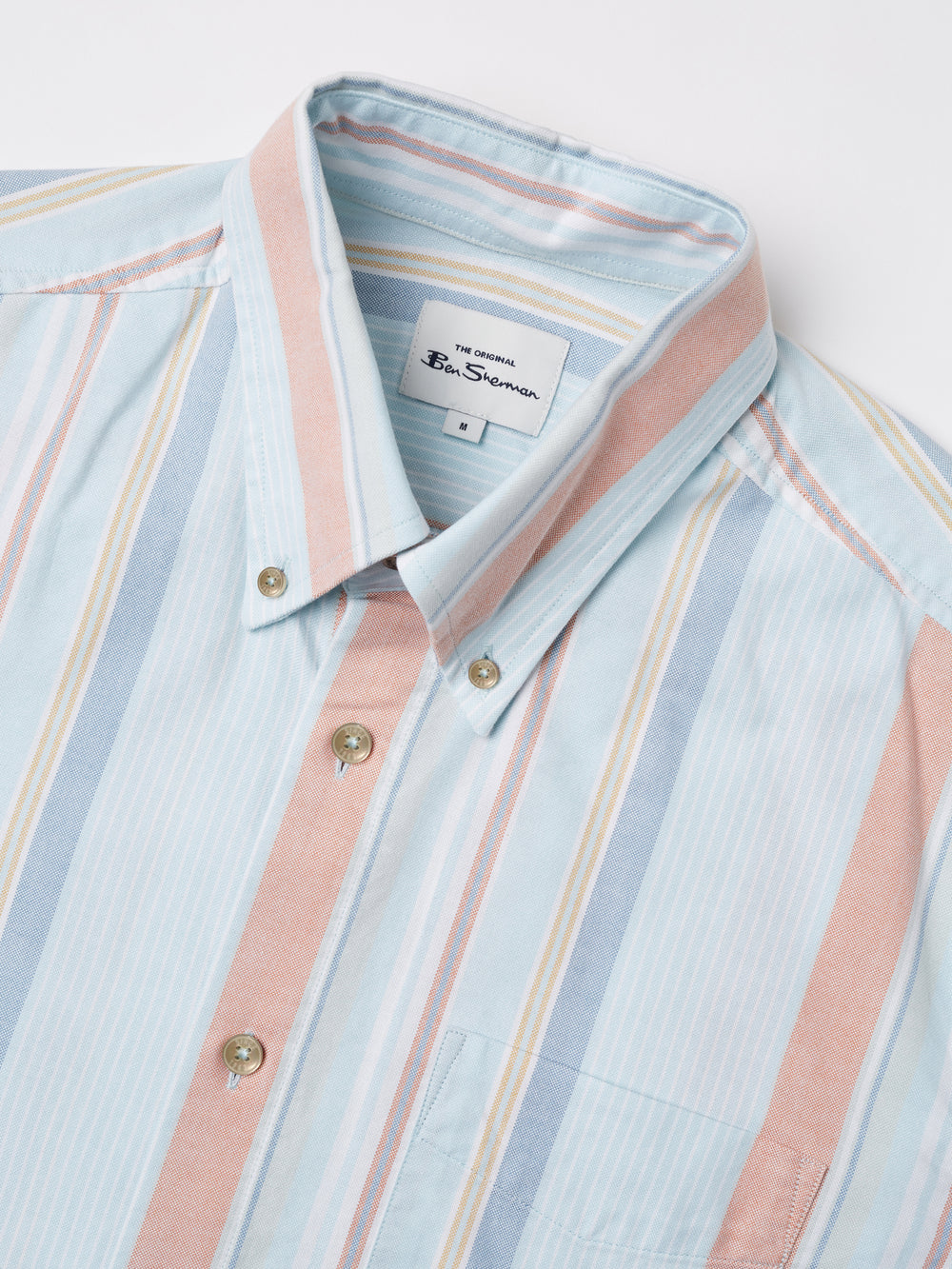 Ben Sherman The Oxford Ivy Stripe Long-Sleeve Shirts Blue | CRZDQW-087