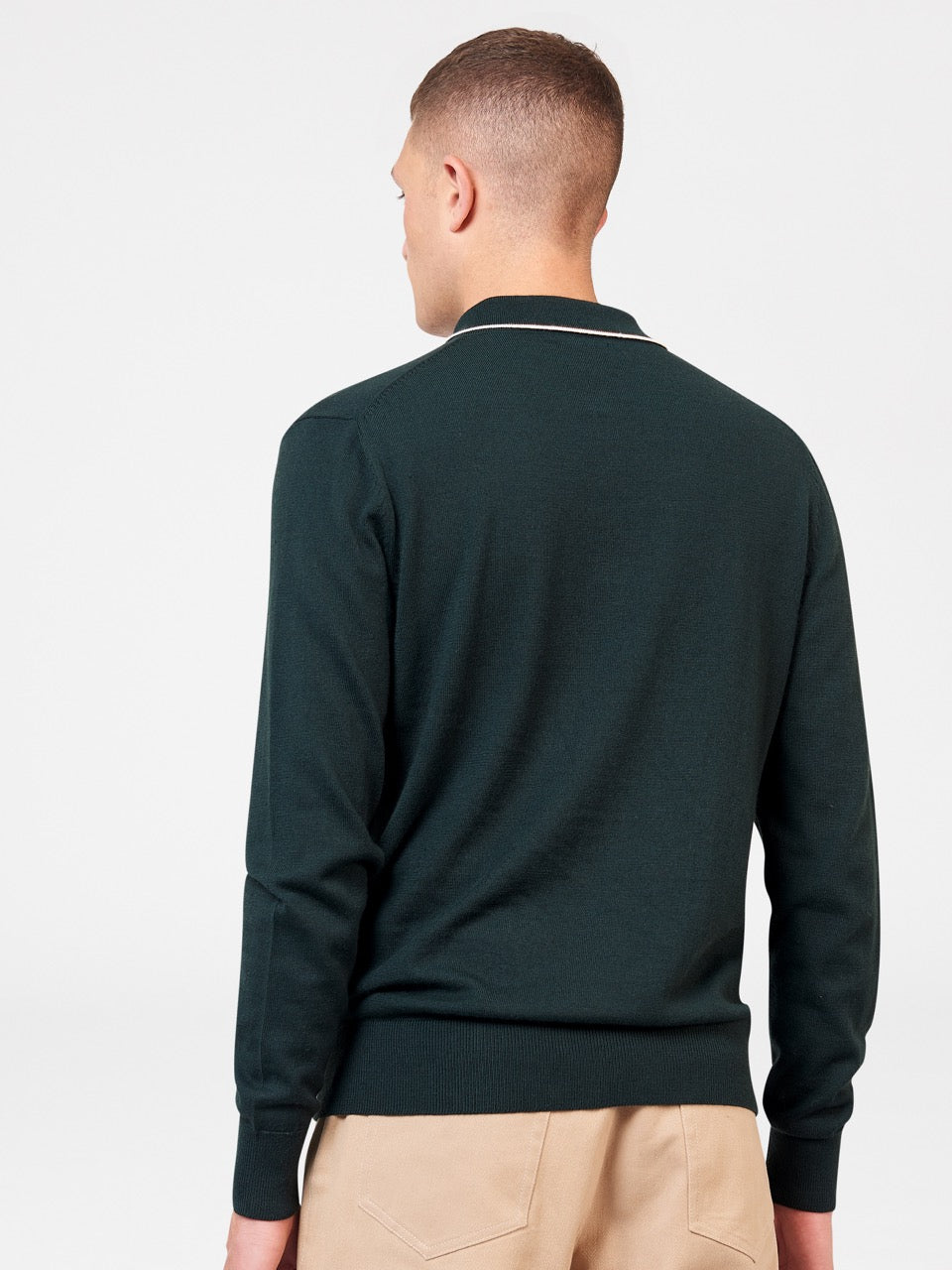 Ben Sherman Tipped Merino Polo Neck Sweaters Dark Green | CNLYEX-457