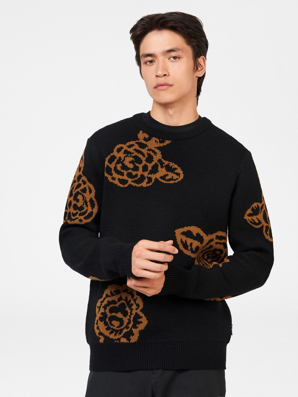 Ben Sherman Winter Floral Knitwear Black | PKIUJO-876