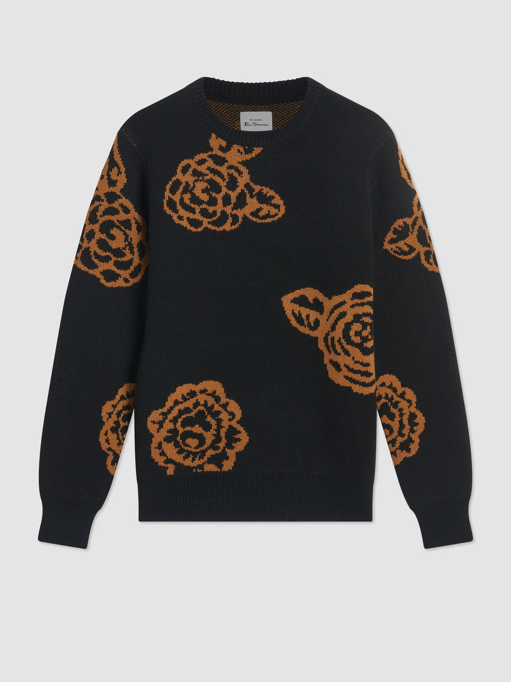 Ben Sherman Winter Floral Knitwear Black | PKIUJO-876