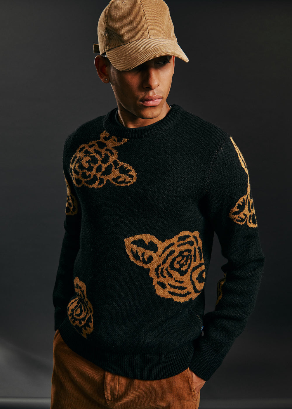 Ben Sherman Winter Floral Knitwear Black | PKIUJO-876